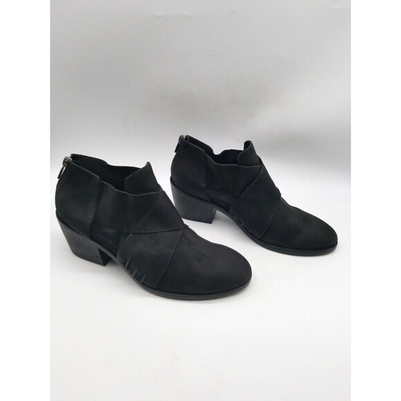 Eileen Fisher Womens Black Leather Walt Cross Cut Out Ankle Booties 8.5 - Picture 2 of 7
